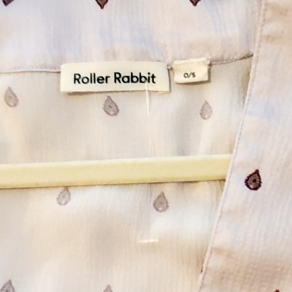 Roller Rabbit Lavender+Cranberry Tear Drop Silky Waffled Short Robe, OS, EUC - Picture 9 of 16